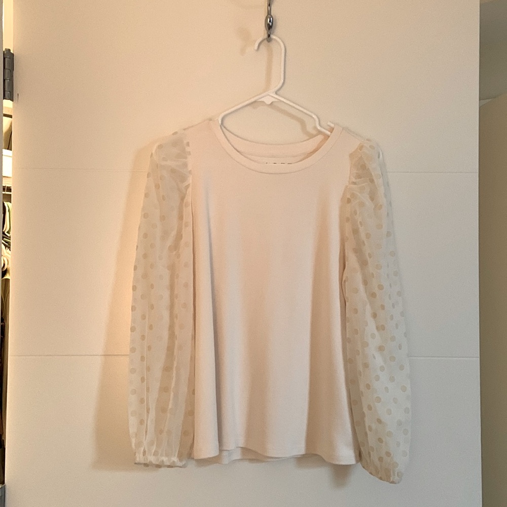 LOFT sheer sleeve top